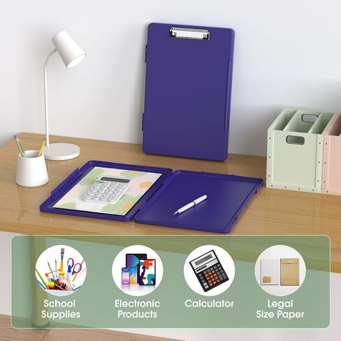 Legal Size Clipboard with Storage, High Capacity 8.5 x 14 Clip Board for Lawers, Folio & Side-Opening, Size 15 x 10 x 1.2 in, Blue in Saudi Arabia