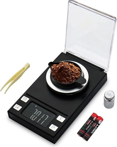 Milligram Scale 50g/0.001g,Precision Mini Carat Gram Scale for Powder Medicine,Jewelry,Gem,Reloading,Lab,Pocket Scale with Cal Weight,Professional Mg Scale with Tare,LCD Display,Powder Scoop in Saudi Arabia