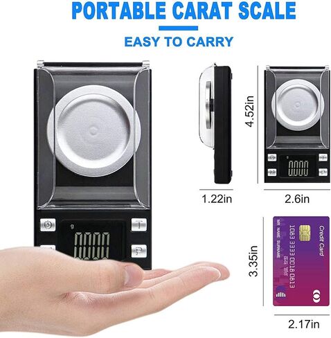 Milligram Scale 50g/0.001g,Precision Mini Carat Gram Scale for Powder Medicine,Jewelry,Gem,Reloading,Lab,Pocket Scale with Cal Weight,Professional Mg Scale with Tare,LCD Display,Powder Scoop in Saudi Arabia