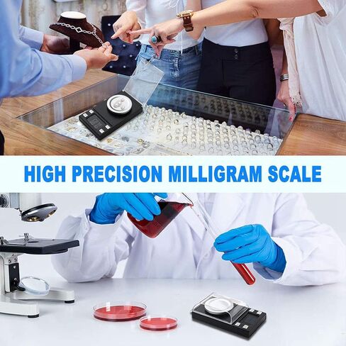 Milligram Scale 50g/0.001g,Precision Mini Carat Gram Scale for Powder Medicine,Jewelry,Gem,Reloading,Lab,Pocket Scale with Cal Weight,Professional Mg Scale with Tare,LCD Display,Powder Scoop in Saudi Arabia