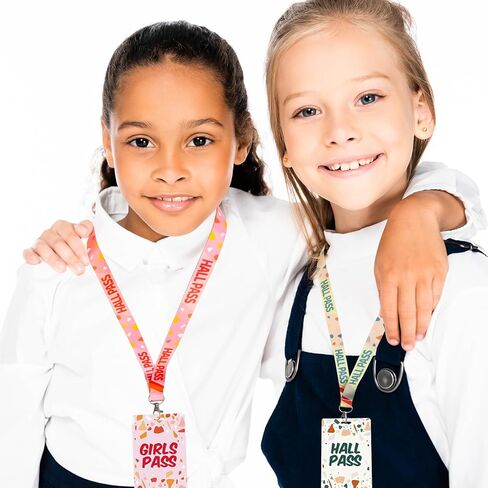 Worldbazaar Terrazzo Tones Hall Pass Pass and School Passions مجموعة من 6 قاعة غير قابلة للكسر. in Kuwait