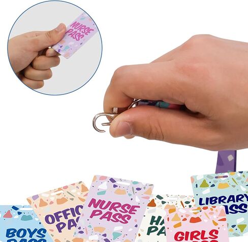 Worldbazaar Terrazzo Tones Hall Pass Pass and School Passions مجموعة من 6 قاعة غير قابلة للكسر. in Kuwait