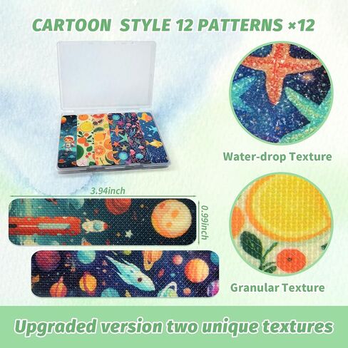 72 Pieces Anxiety Sensory Stickers with Storage Box - Calming Stickers for ADHD - 2 Textured Surface Adhesives - Sensory Strips for Office & Classroom Desk Relieve Adult & Teen Stress in Saudi Arabia