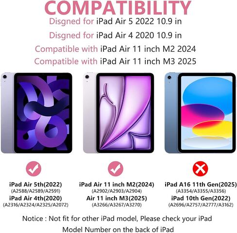 حافظة TaIYanG لجهاز iPad Air 11 بوصة & Air الجيل الخامس/الرابع مع لوحة مفاتيح in Kuwait