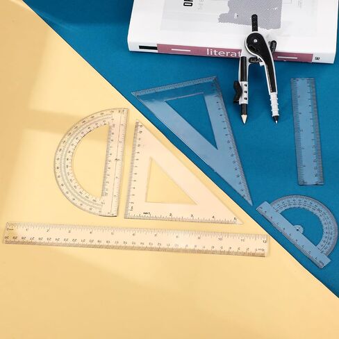 Zonon 1 Set Geometry Geometry Math Set 7 PCS تشمل 6 '' / 4 '' المنقلة ، والبوصلة الرسم ، وحاكم مثلث 45/60 ، 12 '' / 6 '' حاكم الرياضيات الشفافة للمستلزمات المكتبية (الوردي) in Kuwait