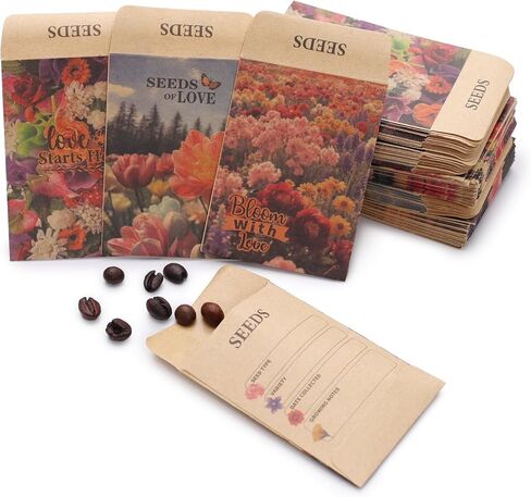200 Pcs Seed Envelopes, Seed Packets Self-adhesive Sealing Small Seed Saving Envelopes for Storage, 2x3 Inch Brown Kraft Paper Collecting Bags for Flower Vegetable Seeds Organizer in Saudi Arabia