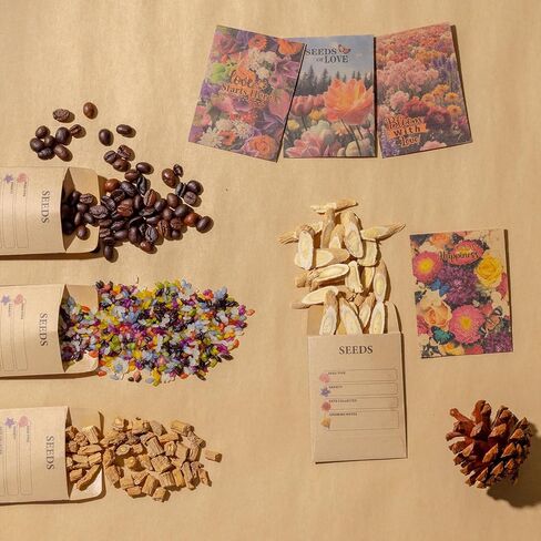 200 Pcs Seed Envelopes, Seed Packets Self-adhesive Sealing Small Seed Saving Envelopes for Storage, 2x3 Inch Brown Kraft Paper Collecting Bags for Flower Vegetable Seeds Organizer in Saudi Arabia