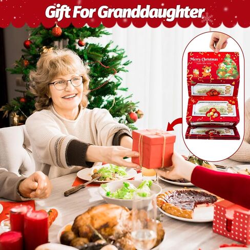 Christmas Money Holders, Cash Gift Card Holders Xmas With 10 Slots Christmas Gift For Men Women Girls Boys, Surprise Money Envelopes, Red in Saudi Arabia