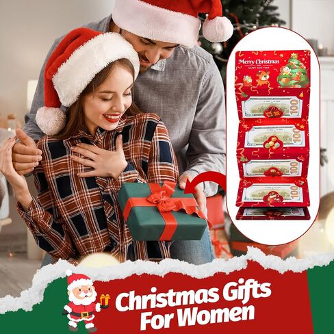 Christmas Money Holders, Cash Gift Card Holders Xmas With 10 Slots Christmas Gift For Men Women Girls Boys, Surprise Money Envelopes, Red in Saudi Arabia