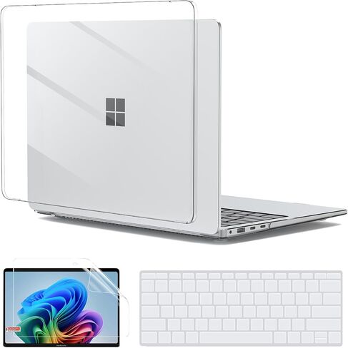 G JGOO Compatible with Microsoft Surface Laptop 15 inch Touchscreen Copilot + PC 2024 (7th Ed) Model 2037, Protective Plastic Hard Shell Case with Keyboard Cover & Screen Protector, Crystal Clear in Kuwait