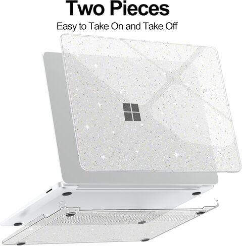 G JGOO Compatible with Microsoft Surface Laptop 15 inch Touchscreen Copilot + PC 2024 (7th Ed) Model 2037, Protective Plastic Hard Shell Case with Keyboard Cover & Screen Protector, Crystal Clear in Kuwait