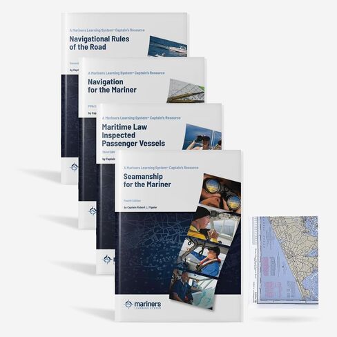 USCG 25/50/100 TON MASTER CAPTAIN'S LICANY GUERT ، مجموعة 4 كتب ، تعليم الطوائف والامتحانات الإعدادية ، قواعد الطرق الملاحية ، سفن الركاب التي تم تفتيشها القانون البحري ، البحرية والملاحة in Saudi Arabia