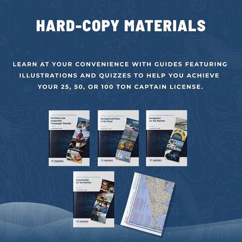 USCG 25/50/100 TON MASTER CAPTAIN'S LICANY GUERT ، مجموعة 4 كتب ، تعليم الطوائف والامتحانات الإعدادية ، قواعد الطرق الملاحية ، سفن الركاب التي تم تفتيشها القانون البحري ، البحرية والملاحة in Saudi Arabia