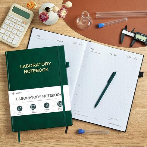 دفتر مختبر Jubtic لتنظيم المشروع - دفتر Notebook Paper Notebook الكربون - البقاء منظمًا ومنتجًا - (8.5 "× 11" ، أسود) in Kuwait