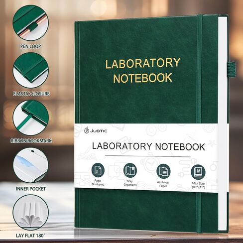 دفتر مختبر Jubtic لتنظيم المشروع - دفتر Notebook Paper Notebook الكربون - البقاء منظمًا ومنتجًا - (8.5 "× 11" ، أسود) in Kuwait
