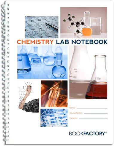 دفتر مختبر الكيمياء الخالي من الكربون من BookFactory - 50 مجموعة من الصفحات (8.5 بوصة × 11 بوصة) (نسخة طبق الأصل) - صفحات شبكية علمية، غطاء شفاف متين، ربط سلكي (LAB-050-7GW-D (الكيمياء)) in Saudi Arabia