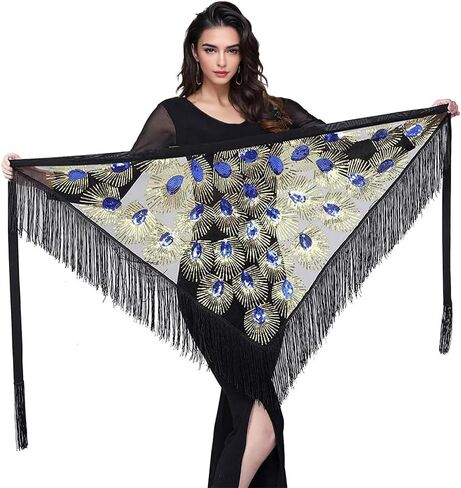 تنورة نسائية للرقص الشرقي على شكل وشاح بحزام مثلث مع هامش in Kuwait