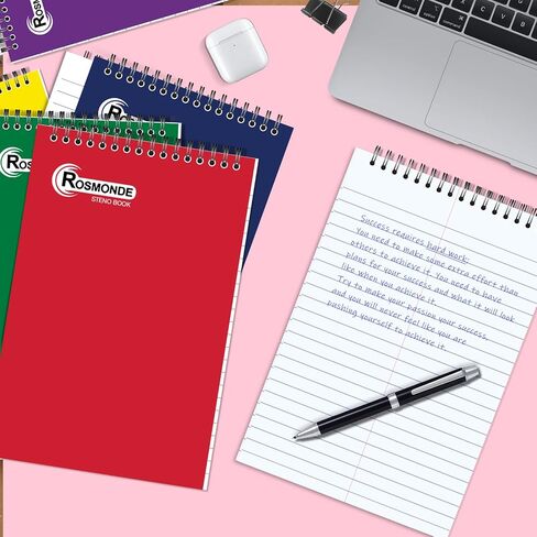 Steno Pads Spiral 6x9 12 Pack ، Gregg يحكم Pad Steno ، وألوان متنوعة ، 80 ورقة (160 صفحة) طويلة الأمد ، حزمة B2B القيمة السائبة ، أكفات الملاحظات السائبة Top STENO للمكتب والمنزل in Kuwait