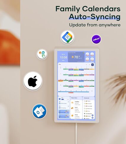 Cozyla Digital Calendar+ 2: 15.6 '' Wall Planner Touch Screen Chore Chart تخصيص تقويم إلكتروني ذكي لجداول الأسرة لدعم مخطط الوجبات مع متجر الحائط الأبيض in Kuwait
