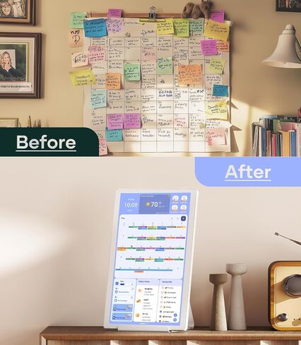 Cozyla Digital Calendar+ 2: 15.6 '' Wall Planner Touch Screen Chore Chart تخصيص تقويم إلكتروني ذكي لجداول الأسرة لدعم مخطط الوجبات مع متجر الحائط الأبيض in Kuwait