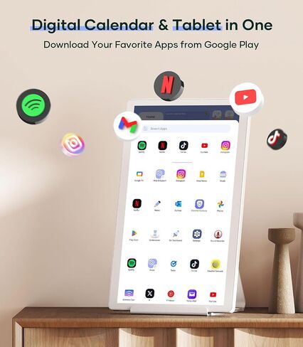 Cozyla Digital Calendar+ 2: 15.6 '' Wall Planner Touch Screen Chore Chart تخصيص تقويم إلكتروني ذكي لجداول الأسرة لدعم مخطط الوجبات مع متجر الحائط الأبيض in Kuwait