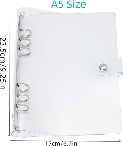 SICCOMA A5 6-Ring Leaf Binder Cover PVC GLITTER A5 COVER COVER BINDER BINDER RIGHBOOD SHELL (6.7 "x9.2") لصفحات مخطط الدائرة المستديرة (الورق الداخلي غير مدرج) in Saudi Arabia