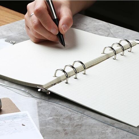 SICCOMA A5 6-Ring Leaf Binder Cover PVC GLITTER A5 COVER COVER BINDER BINDER RIGHBOOD SHELL (6.7 "x9.2") لصفحات مخطط الدائرة المستديرة (الورق الداخلي غير مدرج) in Saudi Arabia