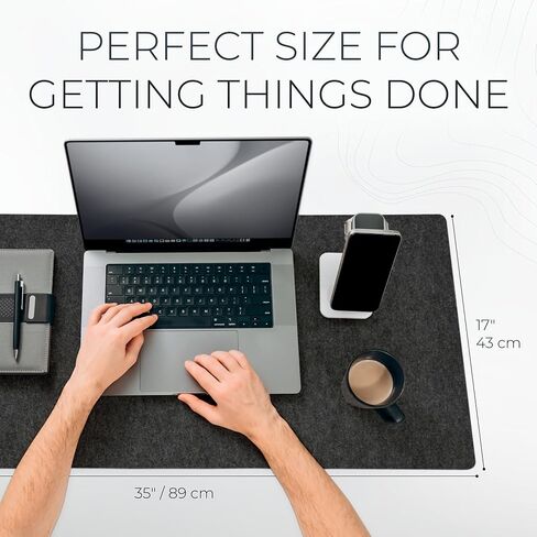 Nordik Large Felt Desk Mat – Timber Moss Green – 35 x 17 inch – Computer Desk Mat – Keyboard and Mouse Pad – Large Desktop Felt Pad in Kuwait