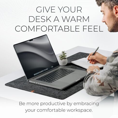 Nordik Large Felt Desk Mat – Timber Moss Green – 35 x 17 inch – Computer Desk Mat – Keyboard and Mouse Pad – Large Desktop Felt Pad in Kuwait