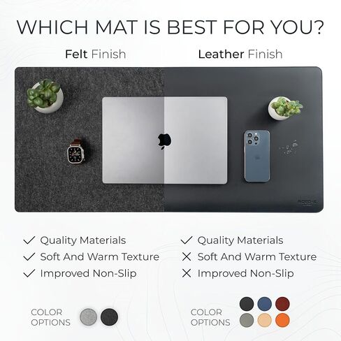 Nordik Large Felt Desk Mat – Timber Moss Green – 35 x 17 inch – Computer Desk Mat – Keyboard and Mouse Pad – Large Desktop Felt Pad in Kuwait