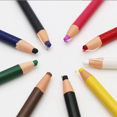9 Pcs Assorted Colors Peel-Off China Marker Grease Wax Pencils for Glass, Garments, Cellophane, Fabric, Wood, Metal, Marking Pencils Art Crayons Paper-Wrapped Painting Pen for Drawing Coloring in Saudi Arabia