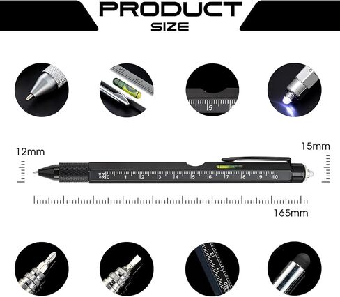 Christmas Gifts Stocking Stuffers for Men,Multitool Pen 9 in 1 Innovative Gift for Men,with LED Light,Ruler, Stylus,Bubble Level,Screwdrivers,Unique Gifts Gadgets for Him,Boyfriend,Husband in Saudi Arabia