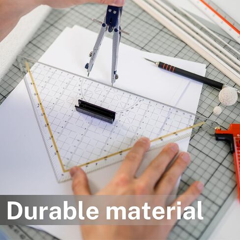 !-Precision Made of Acrylic Glass and Stainless Steel-! Cutting Triangle – 325 mm, Clear Acrylic with Stainless Steel Edge, Precision, Drafting Triangle/Ruler, Craft Cutting Tool by Modellbauwerk® in Saudi Arabia