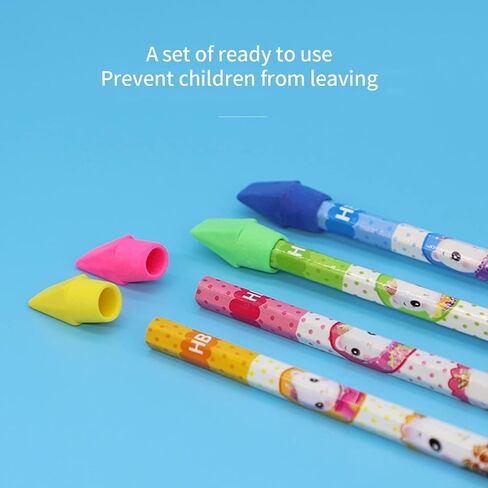 20 PCS Pencil Top Eraser ، مجموعة محايات القلم الرصاص ، قبعات ممحاة لأقلام الرصاص ، محايات CAP للمدرسة ، الفصل ، المكتب ، Kid (20) in Kuwait