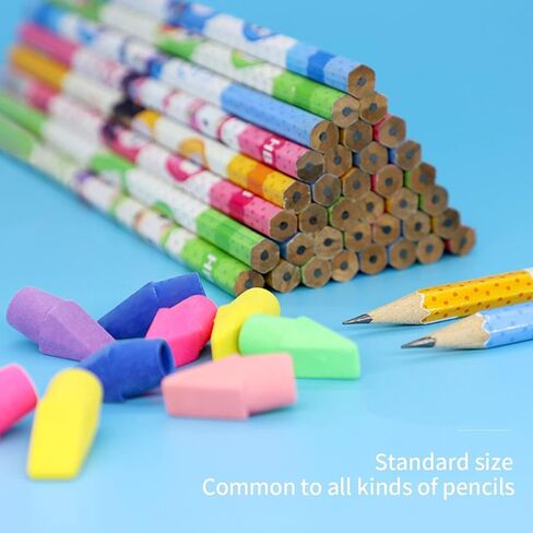 20 PCS Pencil Top Eraser ، مجموعة محايات القلم الرصاص ، قبعات ممحاة لأقلام الرصاص ، محايات CAP للمدرسة ، الفصل ، المكتب ، Kid (20) in Kuwait