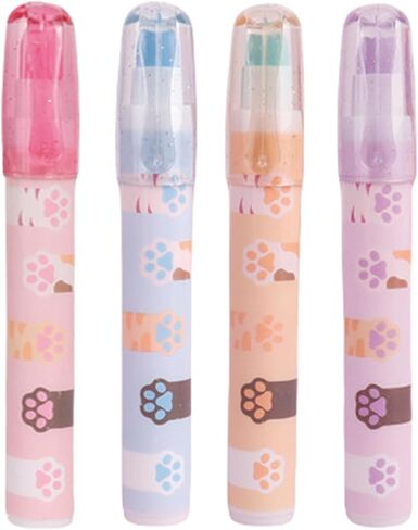4 PCS Cat Cat Paw Eraser Eraser Cartoon Pen-pen reaser bleantible reasser reasers reasers for School Kids Boy Girl Women (4pcs cat paw) in Kuwait