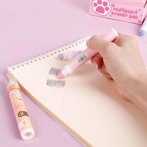 4 PCS Cat Cat Paw Eraser Eraser Cartoon Pen-pen reaser bleantible reasser reasers reasers for School Kids Boy Girl Women (4pcs cat paw) in Kuwait
