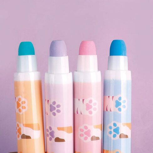 4 PCS Cat Cat Paw Eraser Eraser Cartoon Pen-pen reaser bleantible reasser reasers reasers for School Kids Boy Girl Women (4pcs cat paw) in Kuwait