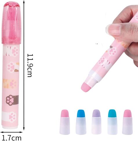 4 PCS Cat Cat Paw Eraser Eraser Cartoon Pen-pen reaser bleantible reasser reasers reasers for School Kids Boy Girl Women (4pcs cat paw) in Kuwait