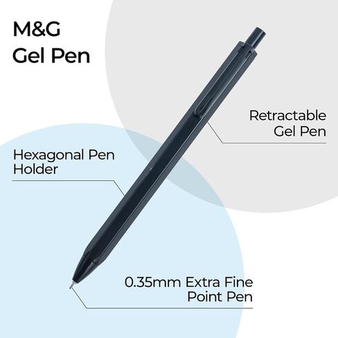 أقلام G&G Gel ، وأقلام نقاط GEL PEN ذات الحبر الأسود 0.35 مم ، وأقلام كرة الدوارة الحبر القابلة للسحب ، وأقلام حبر هلام جافة سريعة مع كتابة سلسة للحبر الكبير لشركة SCHOO ، 4 PCS in Kuwait