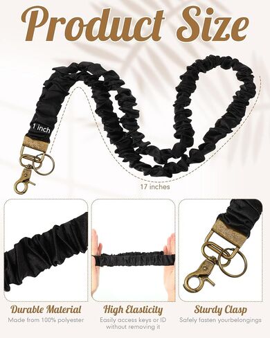 Geyoga Teacher Scrunchie Lanyards for Id Badges Keys Cute Neck Stready Lanyards Retractable Retractable Retractible Ceychain للنساء السيدات in Saudi Arabia