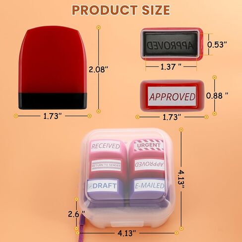 Self Inking Stampp Set 6 Pack - Red & Blue Ink for Office Documents | Pre-Inked Rubber Stamps (Received, Approved, Urgent, Draft) | Durable Rubber Stamps for Paperwork & Emails & Records | by 6uGooes in Saudi Arabia