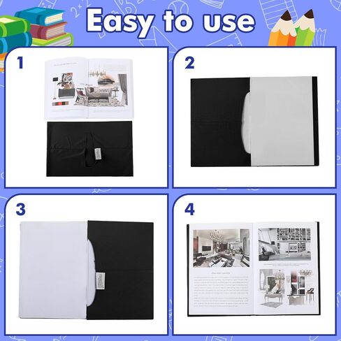 Sherr 14 Pack Stretchable Book Covers Reusable Jumbo Bookcloth 9" x 11" Durable Washable Back to School Book Cover Protector for Most Hardcover Books Textbooks(Blue,Classic) in Kuwait