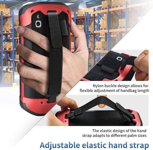 غطاء حالة الحماية لحمار Zebra TC51 TC52 TC56 TC57 TC510K التمهيد الوعرة مع حزام يدوي لحالة هاتف Zebra مع زجاج مقسى (أحمر) in Kuwait