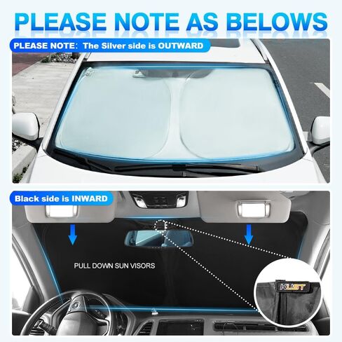 KUST Windshield Sun Shade for Subaru Legacy 2020-2023 2024 Window Shade Sun Visor Cover Foldable Blocks UV Rays Keep Your Car Cooler in Kuwait