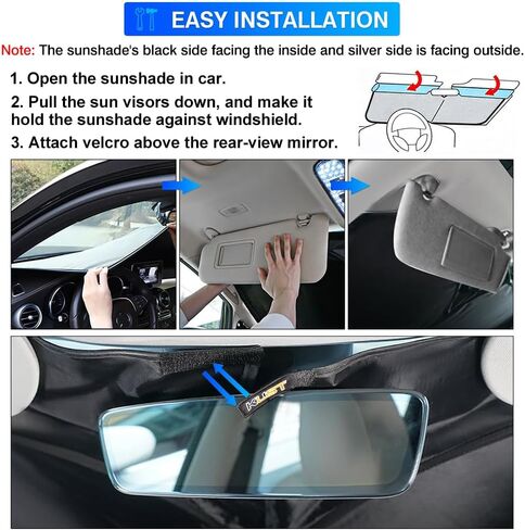 KUST Windshield Sun Shade for Subaru Legacy 2020-2023 2024 Window Shade Sun Visor Cover Foldable Blocks UV Rays Keep Your Car Cooler in Kuwait