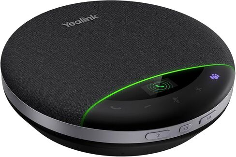 Yealink Bluetooth Speakerphone SP96 Support Daisy-Chain 26H Talk Time Teams Certified 65mm Conference Speaker and 6 Microphones Smart AI Noise-Canceling 5m Voice Pickup Radius 1.2m USB C/A 400g in Saudi Arabia