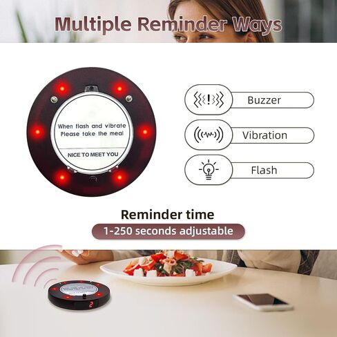 Restaurant Pager System 16 Coaster Pagers and Beepers, Restaurant Beepers Buzzers System with Vibration Flashing Buzzer Queue Wireless Calling System for Food Truck Coffee Shop Church Nursery Bar in Kuwait
