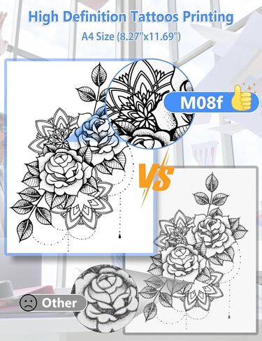 Phomemo M08F Tattoo Stency Printer (White) ، طابعات الاستنسل للوشم ، طابعة الوشم بلوتوث لفنانين ومبتدئين مع حالة حمل واحدة in Kuwait