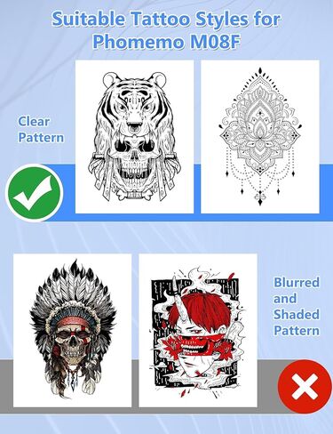 Phomemo M08F Tattoo Stency Printer (White) ، طابعات الاستنسل للوشم ، طابعة الوشم بلوتوث لفنانين ومبتدئين مع حالة حمل واحدة in Kuwait